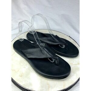 To Boot New York Leather Thong Sandals Men 10 Black Italian Resortwear Flip Flop